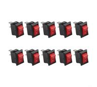 FABULETTA 10Pcs Rocker Switch, KCD11-101 10 X 15Mm 3A 250VAC 6A 125VAC, With IP68 Oil Proof Protection And ABS Material Optimized In Various DIY And Household Projects.
