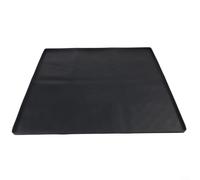 FABULETTA Bedside Commode Floor Protector Mat for Raised Toilet Seats With Leak Proof And Non Slip Features for Under Raised Toilet Seat Adults Potty Chair(65 * 60CM Black)