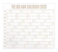 FABULETTA Big Dry Erase Calendar, 2026 Wall Calendar 4Ft X 3Ft With Yearly Overview And Color Coding For Home Office Family Planning And Organization(Khaki)