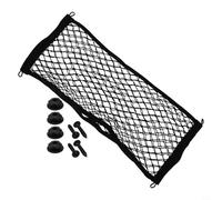 FABULETTA Car Storage Oversized Car Storage Net Mesh Pocket Organizer Black Elastic Bag with Screws 25x60cm for Auto Interior Cargo Hold