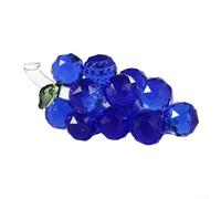 FABULETTA Decorative Glass Ornament Handmade Glass Blowing Purple Grape Figurine for Wedding Cabinet Home Office Decoration(blue)