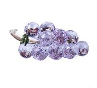 FABULETTA Decorative Glass Ornament Handmade Glass Blowing Purple Grape Figurine for Wedding Cabinet Home Office Decoration(purple)