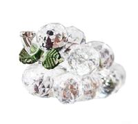 FABULETTA Decorative Glass Ornament Handmade Glass Blowing Purple Grape Figurine for Wedding Cabinet Home Office Decoration(white)