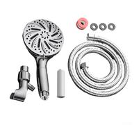 FABULETTA Handheld Shower Head 8 Plus 1 Function With Filter Detachable Handle High Pressure Water Spray for Bathroom Cleaning Set(Showerhead + hose)
