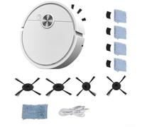 FABULETTA Intelligent Robot Vacuum Cleaner with Wet Mop 3-in-1 Vacuum and Mop Floor Cleaning System Auto Spot and Edge Cleaning Auto Boost for Hard Floors Household Robotic Vacuum Cleaner(White)