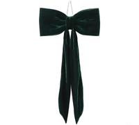 FABULETTA Large Velvet Christmas Bow 90Cm, Soft Red Plush Fabric Ribbon Tree Ornament And Window Hanging Decoration For Indoor Outdoor Holiday Decor, 2 Pack(30cm Green)