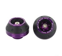 FABULETTA Motorcycle Scooter Front Shock Absorber Guards Wheel Protection Pads Anti-Drop Decor Aluminum Alloy Mount 2pcs(purple)