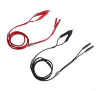 FABULETTA Multimeter Test Leads Kelvin Fish Clip to 4mm Banana Jacks 1.2m Soft Copper Wire for LCR Bridge and Benchtop DMM 2-Pack