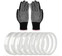 FABULETTA Pet High Temperature Resistant Tape 180C Long Term 220C Short Term Silicone Bonding For Masking Insulation Electroplating 8 Rolls Plus Gloves