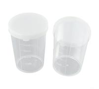 FABULETTA Plastic Measuring Cup Set, Clear Graduated Medicine Measure Cups, With White Lids Cap, 30ml 50ml 100ml, For Kitchen Laboratory Liquid Measuring(50ml)