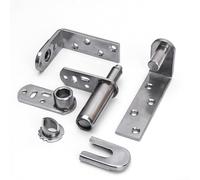 FABULETTA Stainless Steel Double Swinging Door Hinges with Self-Return Spring for Cafe, Saloon, and Bar Doors, Heavy Duty Hardware for 16-30 mm Thickness and up to 20 kg Load, Silver Finish(S)