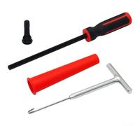 FABULETTA Tyre Valve Stem Removal Tool Kit Metal Plastic T Handle Puller Hook Positioning Tube No Need Detach Tyre for Car Truck Motorcycle Tubeless Tire Repair Accessory(A)