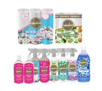Fabulosa All-in-One General Household Cleaning Mega Bundle, Kitchen Cleaners, Bathroom Cleaners, Antibacterial Sprays and Disinfectants, Kitchen Towel and Toilet Roll, 10 Pack