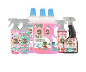 Fabulosa Christmas Cleaning Bundle 7 Piece Kiss-mas Set Candy Cane, Mistletoe & Cinnamon Floor & Multi-Purpose Cleaners with Cinnamon Swirl Room & Fabric Spray Festive Fragrance Cleaning Kit