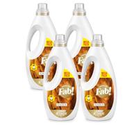 Fabulosa Fragranced Laundry Detergent, Stain Removing Laundry Washing Liquid Detergent, Clothes Freshener Concentrated Laundry Liquid,264 Washes, 2L, 4 Pack, Amber