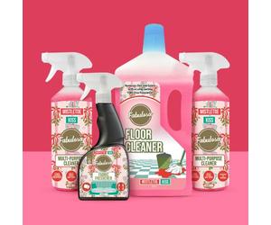 Fabulosa Mistletoe Kiss Cleaning Bundle 4 Piece Festive 2x Multi-Purpose Sprays(750ml) Floor Cleaner (1L) & Fabric Freshener (500ml) Fresh Holiday Fragrance for Whole Home Christmas Cleaning