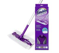 Fabuloso Dry and Wet Sweeper with Bonus 12 Dry Cleaning Pads| Clean Your Floors with Ease | 2-in-1 Sweeping and Light Mopping, Lightweight, Swivel Low-Profile Dust Mop,Purple