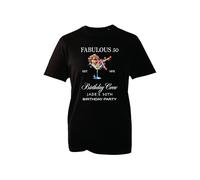 Fabulous 50 Birthday T-Shirt - Funny 50th Birthday Crew Tee, Vintage 1975 Party Shirt for Women Celebrating 50 (Black, 4XL)