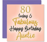 Fabulous 80th Birthday Cards for Auntie, 80 Today & Fabulous