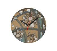 Fabulous Art Nouveau Glass Wall Clock Elegant Modern Decorative Flower Design Diameter 20 cm White