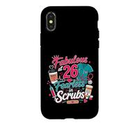 Fabulous at 26 Fearless Nurse in Scrubs 26th Birthday Woman Case for iPhone X/XS