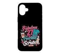 Fabulous at 27 Fearless Nurse in Scrubs 27th Birthday Woman Case for iPhone 16 Plus