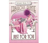 “Fabulous Auntie Birthday Card - Luxury Art Deco Vintage Style Glitter Embellished Greeting Card for Aunt, Stylish Female Birthday Wishes - Just for You”