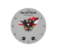Fabulous Austria is Calling Me Flag Vienna Culture Glass Wall Clock Diameter 20 cm Grey