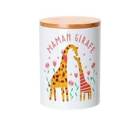 Fabulous Bamboo Ceramic Pot with Lid - Sophie la Mom Giraffe Drawing Illustration - 740ml (25oz) - Pot