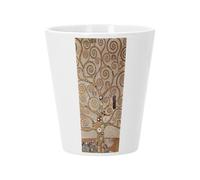 Fabulous Bijoux Ceramic Flower Pot with Drainage Hole - Gustave Klimt/Tree Life - Small Pot for Cactus and Succulent Plants, Height 10 cm, Indoor Garden Decoration, Printed in France