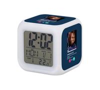 Fabulous Blue Luminous Cube Alarm Clock - Chucky Social Network Meeting Love - 8 x 8 x 8 cm - Retro Multi-Coloured LED Lighting