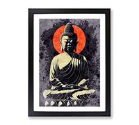 Fabulous Buddha Framed Print | A2 Black Framed Wall Art | Ready to Hang | Modern Religious Picture | Living Room Bedroom Lounge Office