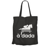 Fabulous Canvas Tote Bag Shopping Bag - A Dada Horse Riding Parody, Black, One Size
