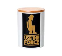 Fabulous Ceramic Jar with Bamboo Lid - Humor Star War Use The Force - 740 ml (25 oz) - Jar