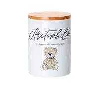 Fabulous Ceramic Jar with Lid Bamboo - Arctophila Teddy Bear Teddy Bear Collector - 740 ml (25 oz) - Pot
