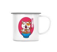 Fabulous Enamel Metal Mug 284ml Neko Ramen Japan Cat Illustration Design Japan Anime