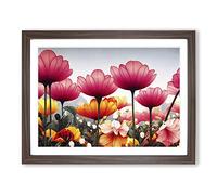 Fabulous Flower Market H1022 Framed Print for Living Room Bedroom Home Office Décor, Wall Art Picture Ready to Hang, Walnut A4 Frame (34 x 25 cm)