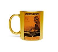 Fabulous Gold Chrome Ceramic Mug - Easy Rider Old Vintage Cinema Film Poster - 11oz