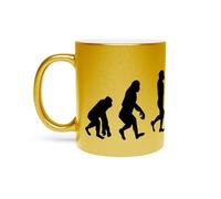 Fabulous Gold Chrome Ceramic Mug - Evolution Clarinet Orchestra Jazz Instrument Musician - 325ml