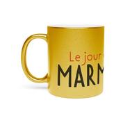 Fabulous Gold mug of chrome-plated ceramic - Marmot Day Nap Humor - 325 ml