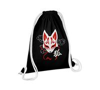 Fabulous Gym Sac Drawstring Bag Black Kitsune Fox Japan Asia Manga Culture 12 Liters