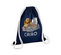Fabulous Gym Sac Drawstring Bag Blue Cairo Collage Egypt Travel Culture 12 Liters