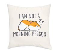 Fabulous I Am Not a Morning Person Hamster Pets Velvet Cushion - 40 x 40 cm - Velvet Feel - Cover and Cushion Included