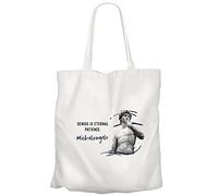Fabulous Large Canvas Tote Shopping Bag Genius is Eternal Patience Quotes Michelangelo Inspirational Sculptor Statue