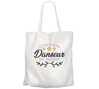 Fabulous Large Shopping Bag Beach Student The Best Dancer Of The World Salsa Jazz Rock Classic Art Music, white, One Size