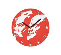 Fabulous Lenin Marx Communist Revolution Russia Glass Wall Clock Diameter 20 cm White