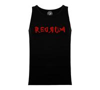 Fabulous Men's Organic Cotton Sleeveless Shirt Black Redrum Halloween Fear Murder Horror Film