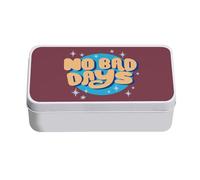 Fabulous Metal Box - No Bad Days Typography Message Inspiration Positivity Bien Etre - 11 x 18.5 x 5.5 cm - Storage Box, Key, Tools, Lunch Box, Sugar, Biscuit