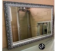 Fabulous Mirrors Antique Silver framed wall mirror 107cm x 76cm / 42" x 30" / 3ft6 x 2ft6 Prestige Beveled Mirror