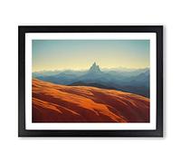 Fabulous Mountain Landscape H1022 Framed Print for Living Room Bedroom Home Office Décor, Wall Art Picture Ready to Hang, Black A2 Frame (64 x 46 cm)